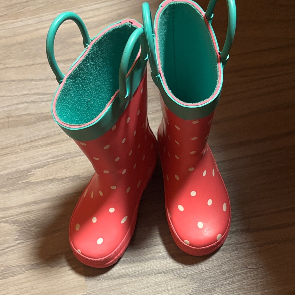 Carter's Pink and Teal Polka Dot Boots size 5